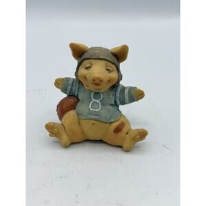 GANZ Pigsville 1995 Touch Down Piggy Vintage Football Pig